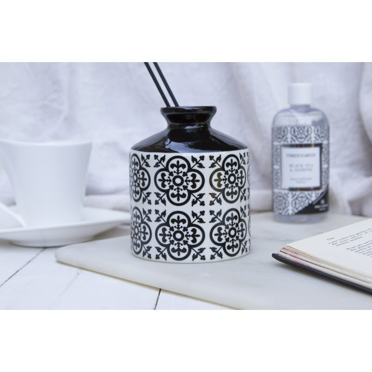 Wax Lyrical Fired Earth Reed Diffuser Ceramic Black Tea and Jasmine